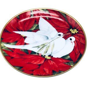 Christmas doves collector plate Christmas seal plate 1991 #f4558 American READ